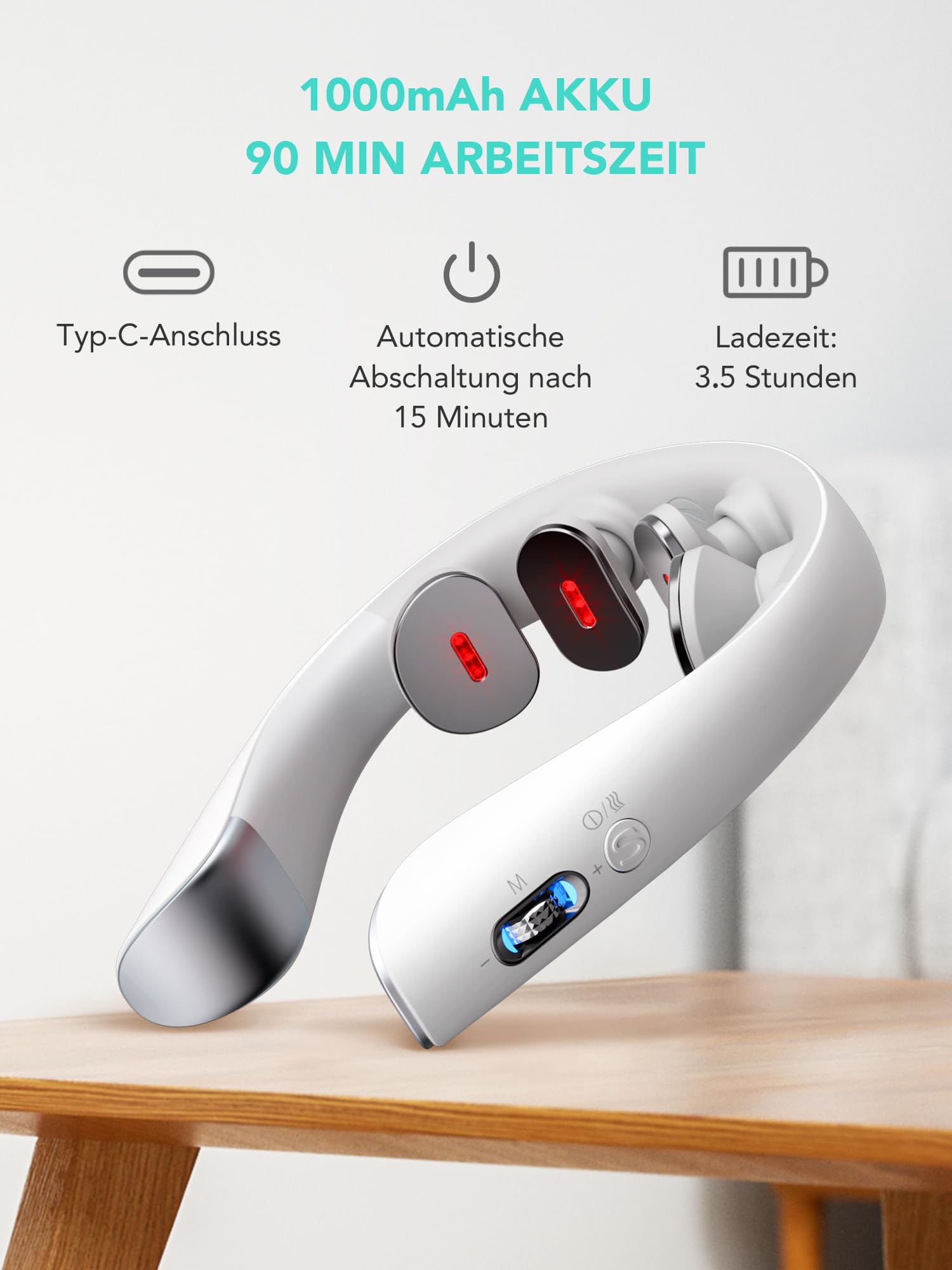 SKG Nackenmassagegerät mit Wärme, elektrisches Rotlicht-Puls-Vibrations-Traktions-Nackenmassagegerät zur Schmerzlinderung im tiefen Gewebe, tragbares 4D-Massagegerät, Nackenentspanner,K5-3 PRO