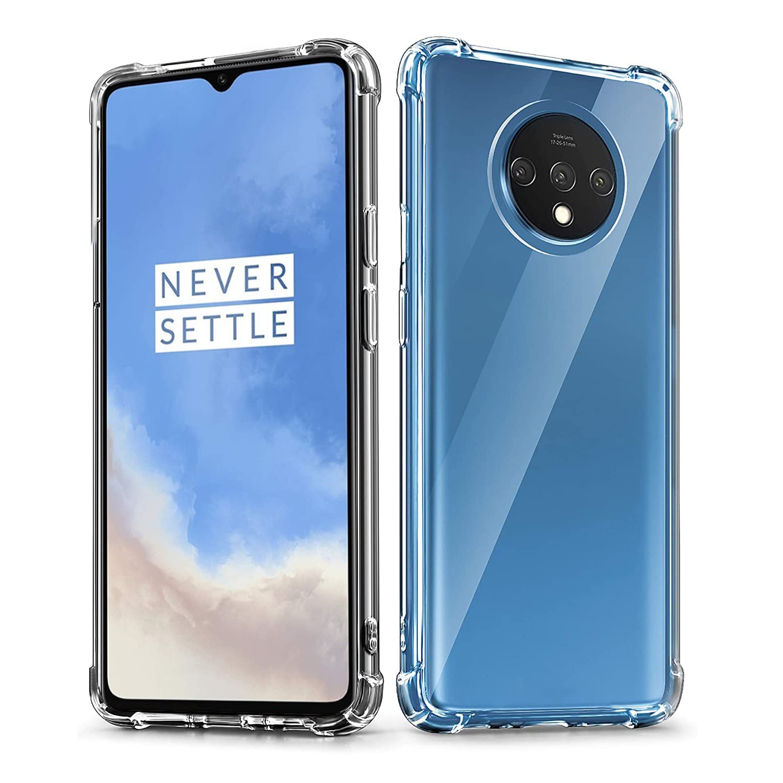 Cover for OnePlus 7T Crystal Clear Soft TPU Transparent Bumper Drop Protection, Slim Fit Protective Case for OnePlus 7T