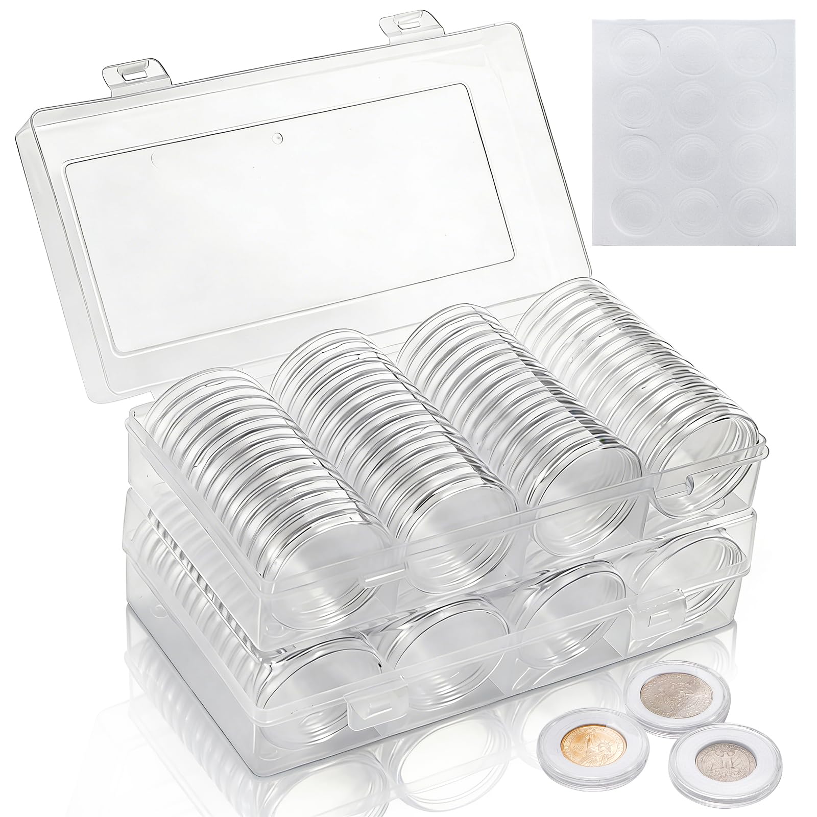 Amazon.com: ZOOFOX 120 Pieces Clear Plastic Coin Capsules, 40 mm