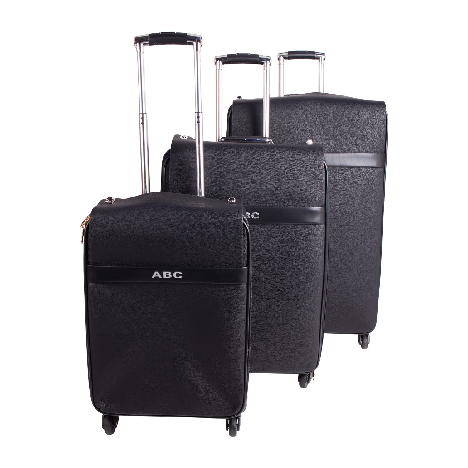 GenericABC Stylish 3-Pieces Lightweight Durable Travel Luggage Trolley Suitcase/Bag Set for Men Women - BLACK (29/25/21 Inch)