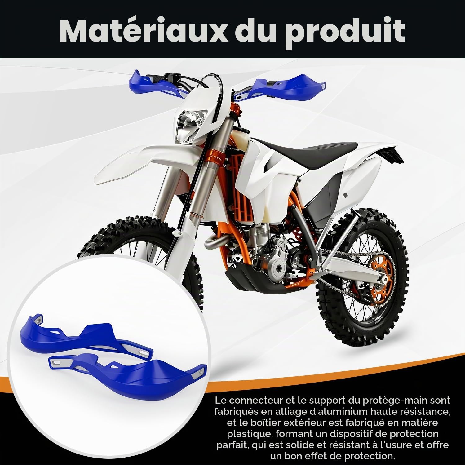 Protege Main Moto, pour Guidon Moto 22mm 28mm Surron Beta-Bleu | Protection Main Moto pour 50 CRF XR YZF XC KX 125 150 250 300 Ebike Quad Pit Bike Motocross Enduro