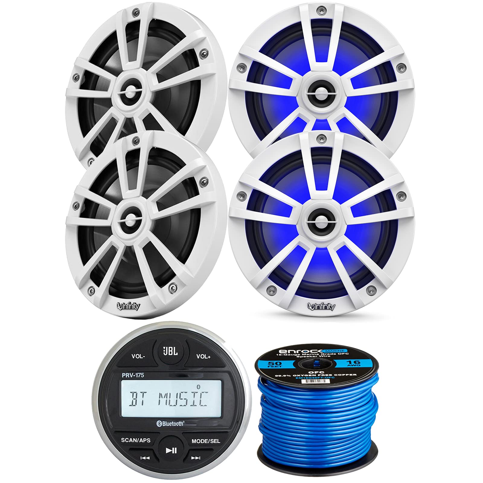 Amazon.com: JBL PRV-175 Marine Gauge Hole Mount USB Bluetooth AM