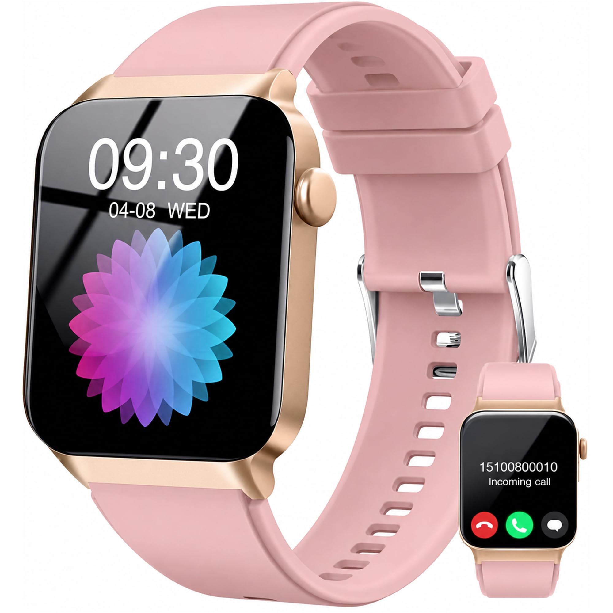 2026 Reloj Inteligente Hombre Mujer, 1.96" Smartwatch con Llamadas Bluetooth y Whatsapp Notificación, IP68 Pulsera Actividad con 100+ Modos Deportivos, Pulsómetro, Monitor de Sueño para Android iOS
