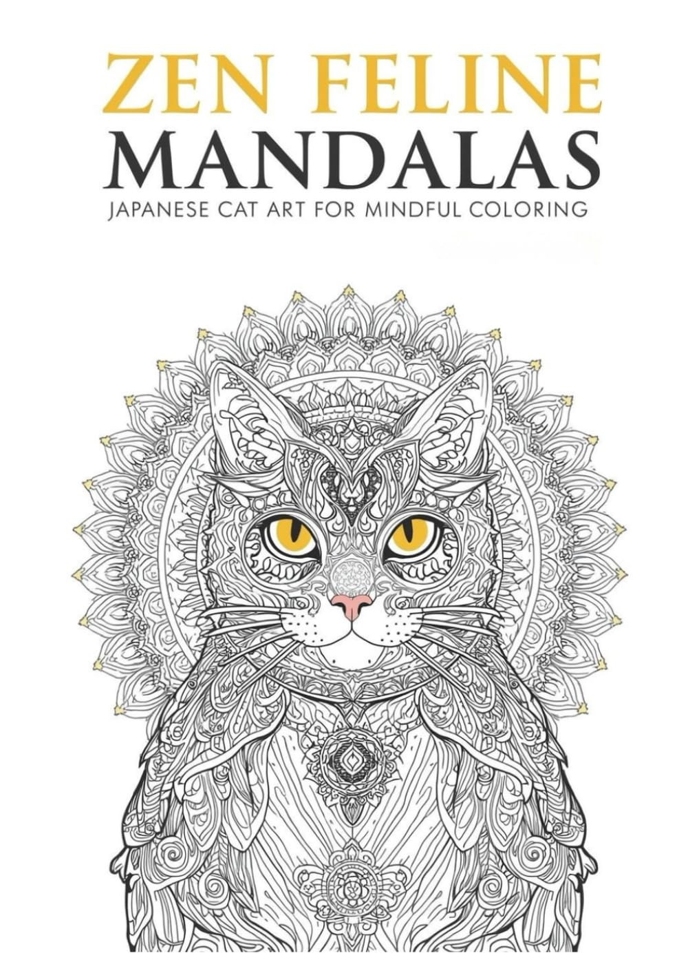 Zen Feline Mandalas: Japanese Cat Art for Mindful Coloring