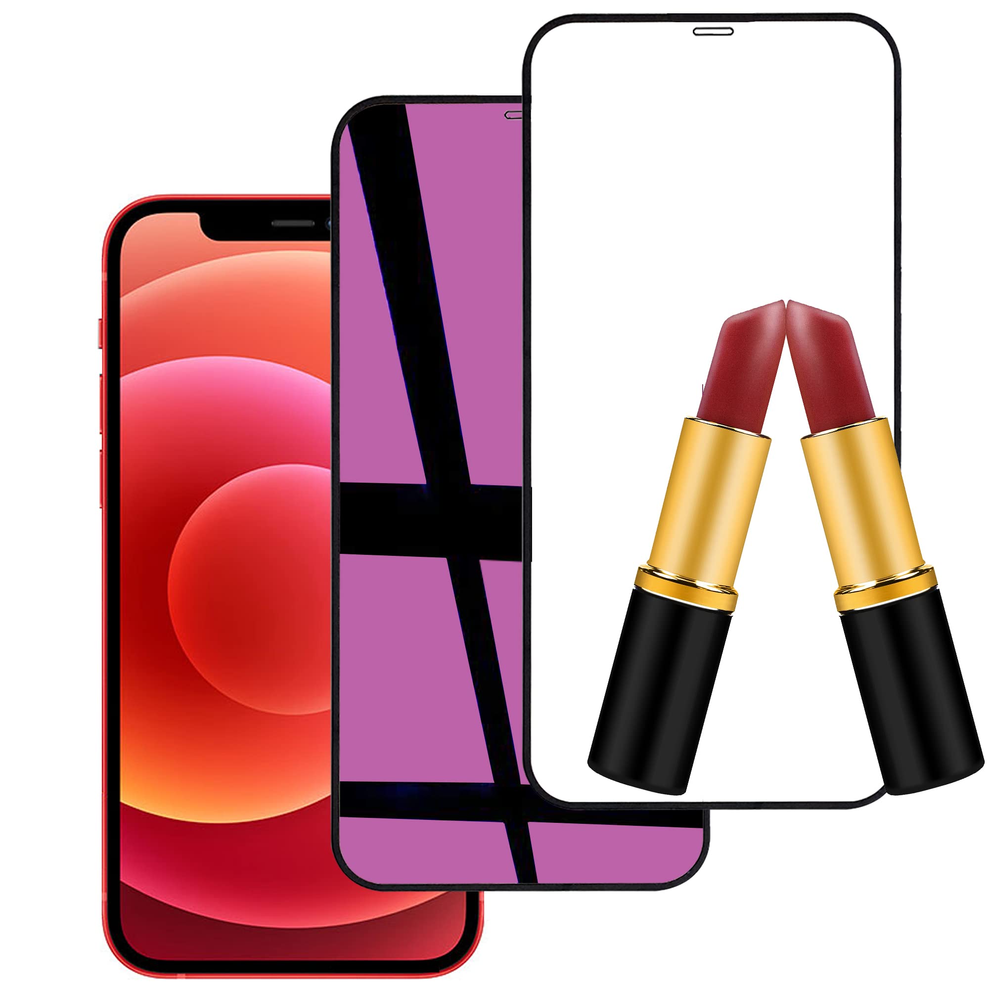 Umhlaba Compatible with iPhone 12 And 12 Pro Mirror Screen Protector Tempered Glass Film 12pro Full Coverage Protection HD Clear Mirrored Case Friendly 2 Pack 6.1 Inch