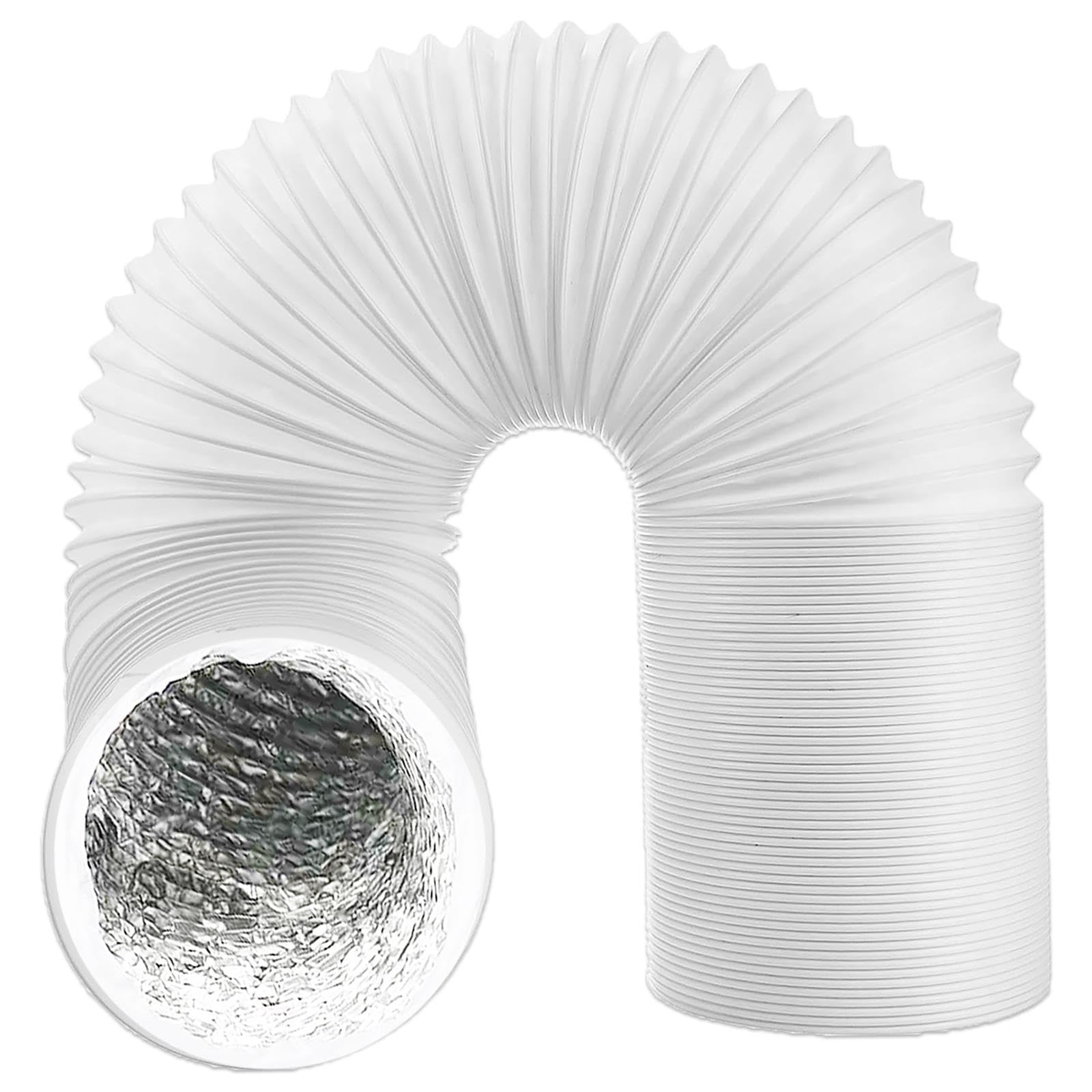SPARES2GO Vent Hose for electriQ Air Con PVC Aluminium Foil Insulated Portable Air Conditioner Duct Outlet Pipe (6" x 3m)