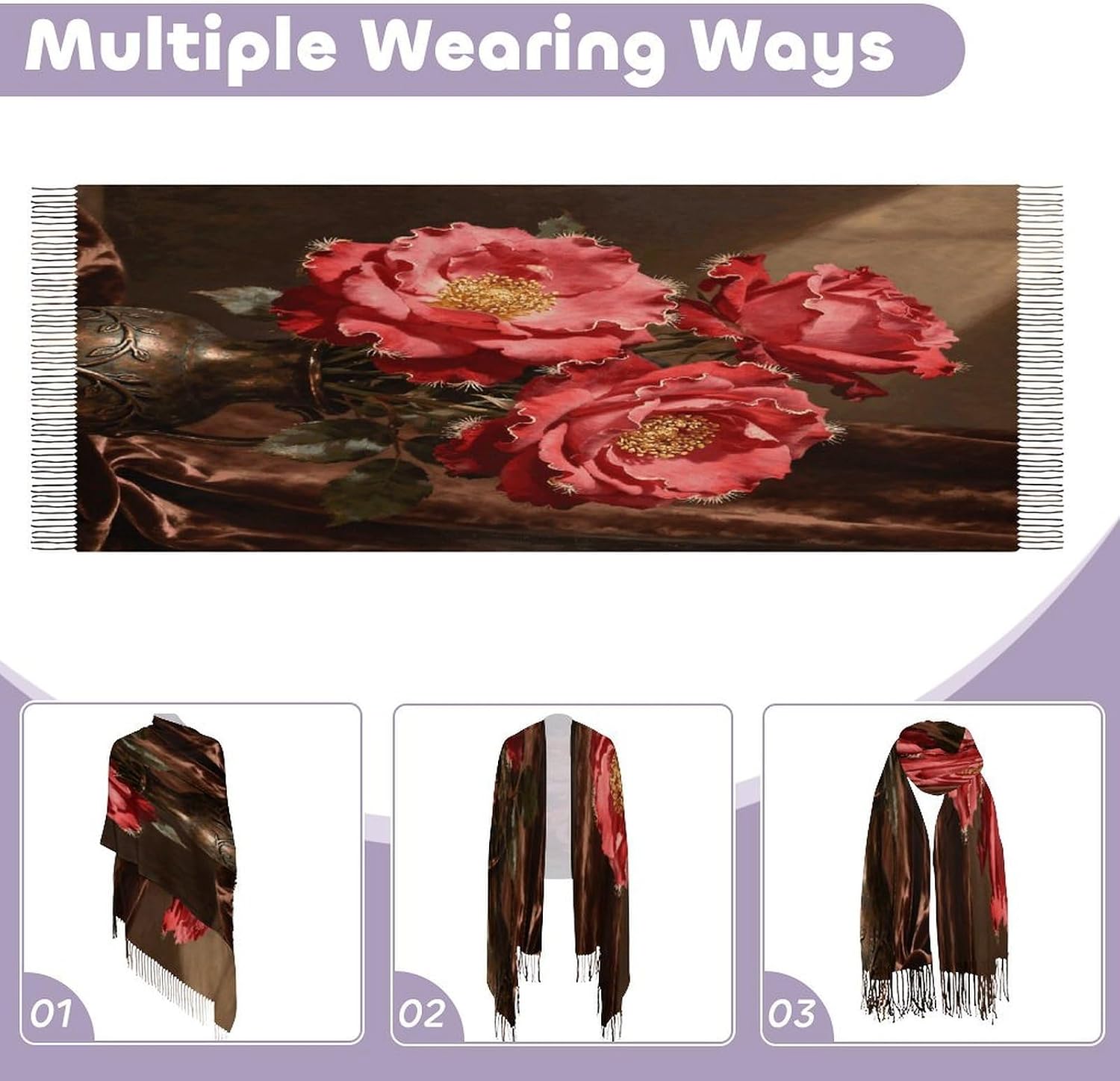 Bean-rose Red Scarfs for Man Women Winter Scarf Long Shawl Wraps Fashion Classic Tassel Scarfs Soft Blanket Scarves