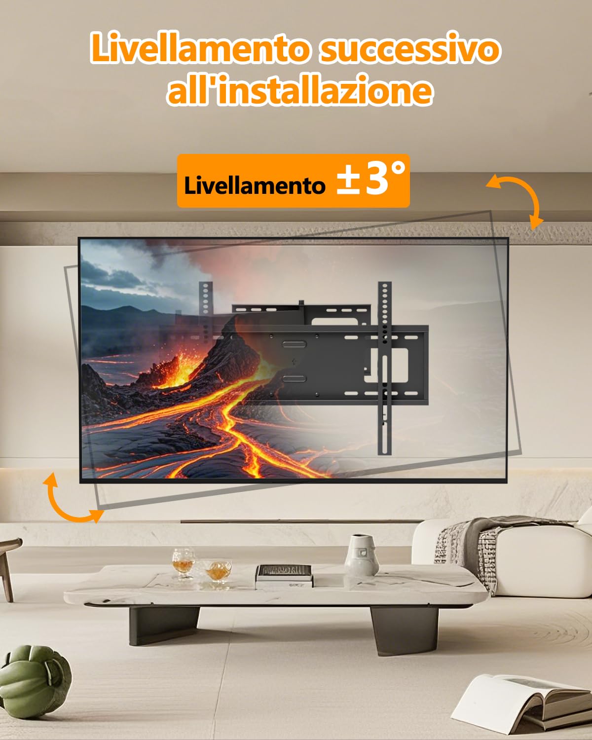 FORGING MOUNT Supporto a Parete per TV con Braccio Articolato Extra Lungo 1090 mm per Schermi TV Piatti/Curvi da 37-80 Pollici, Inclinabile, Rotabile, Max VESA 600x400mm, Portata 50KG