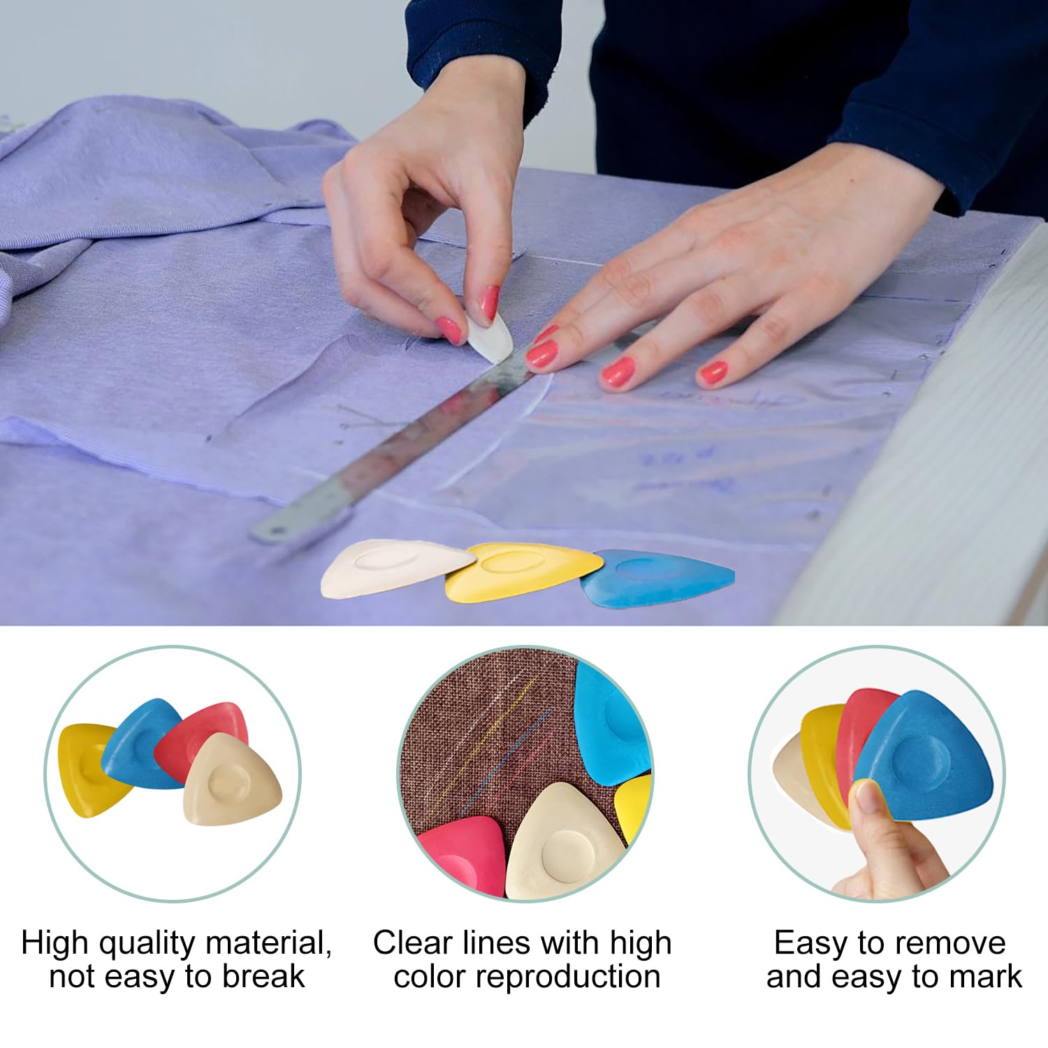 ONGNIUU 10 Pièces Craie Couture, Crayon Couture Tissu Effacable, Crayon