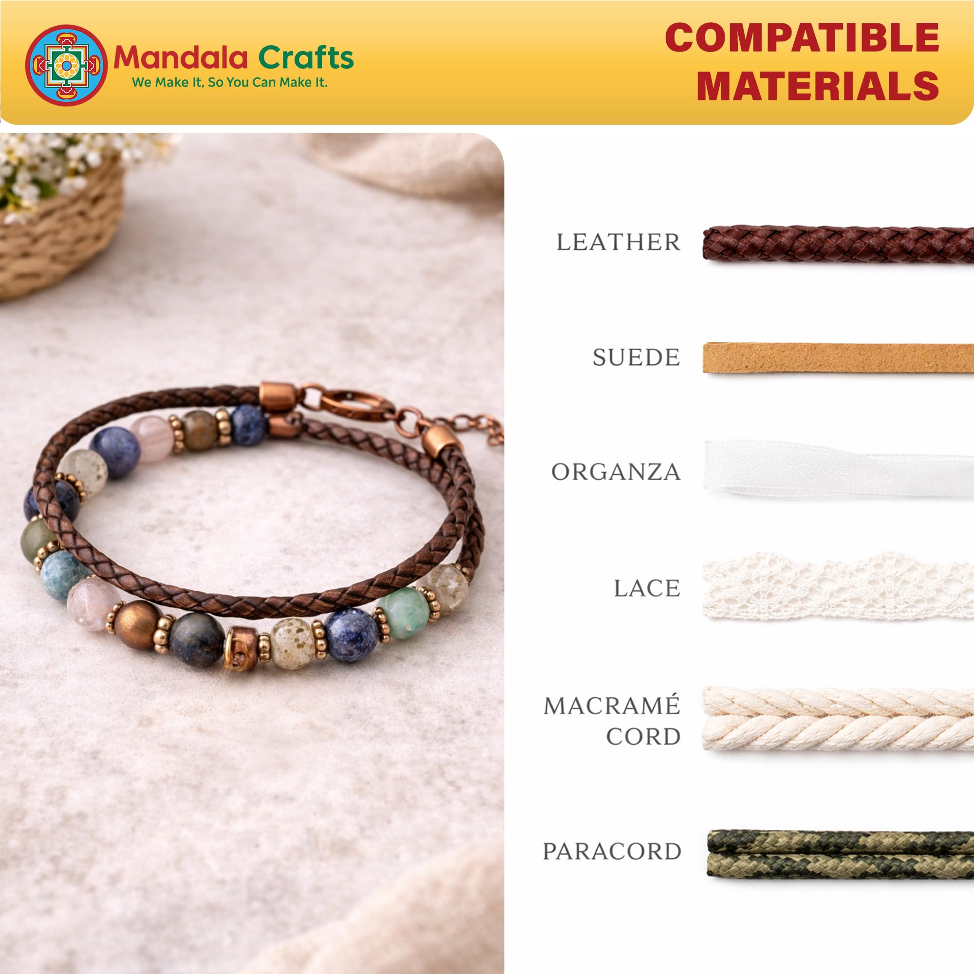 Amazon.com: Mandala Crafts Antique Brass Leather Cord End Caps for