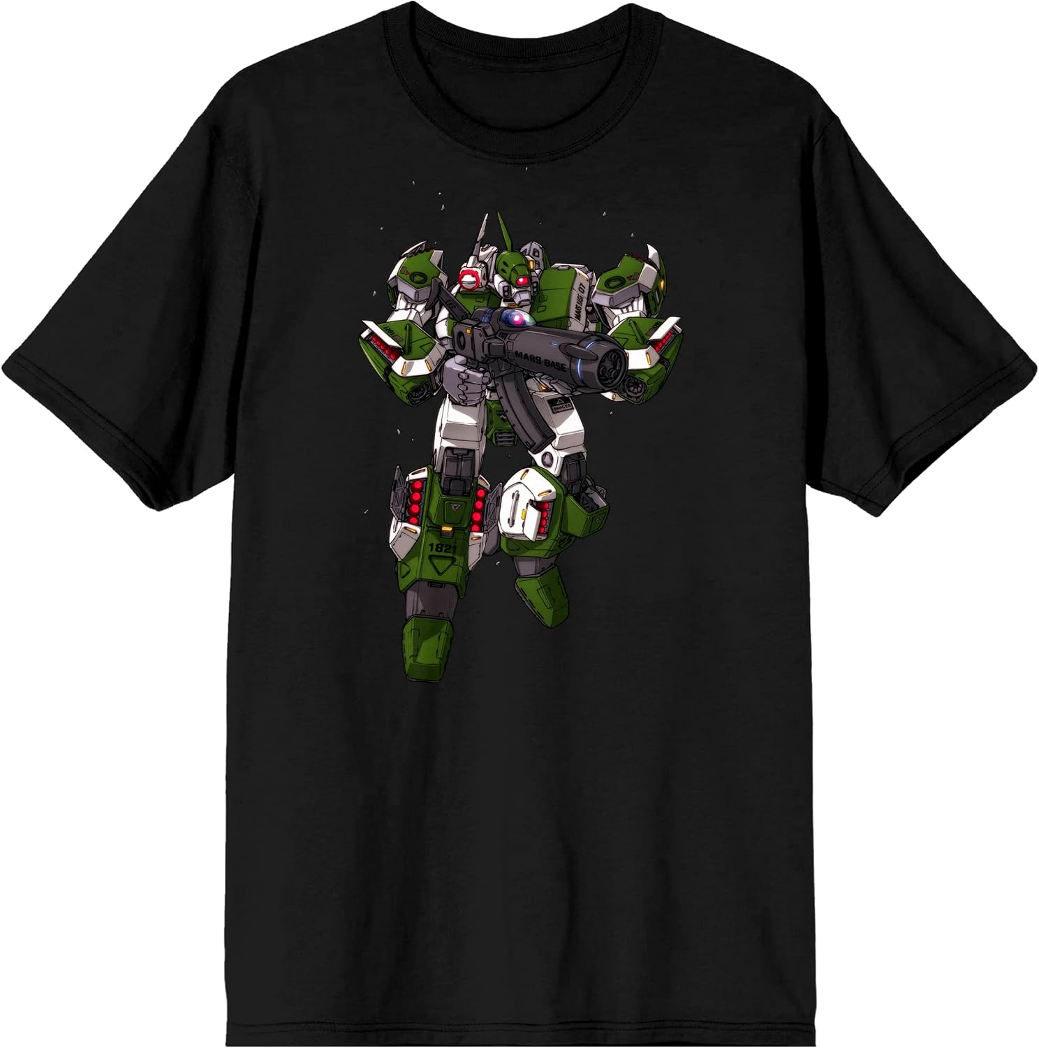 Robotech Giant Robot Mecha Men's Black Graphic Tee-Small
