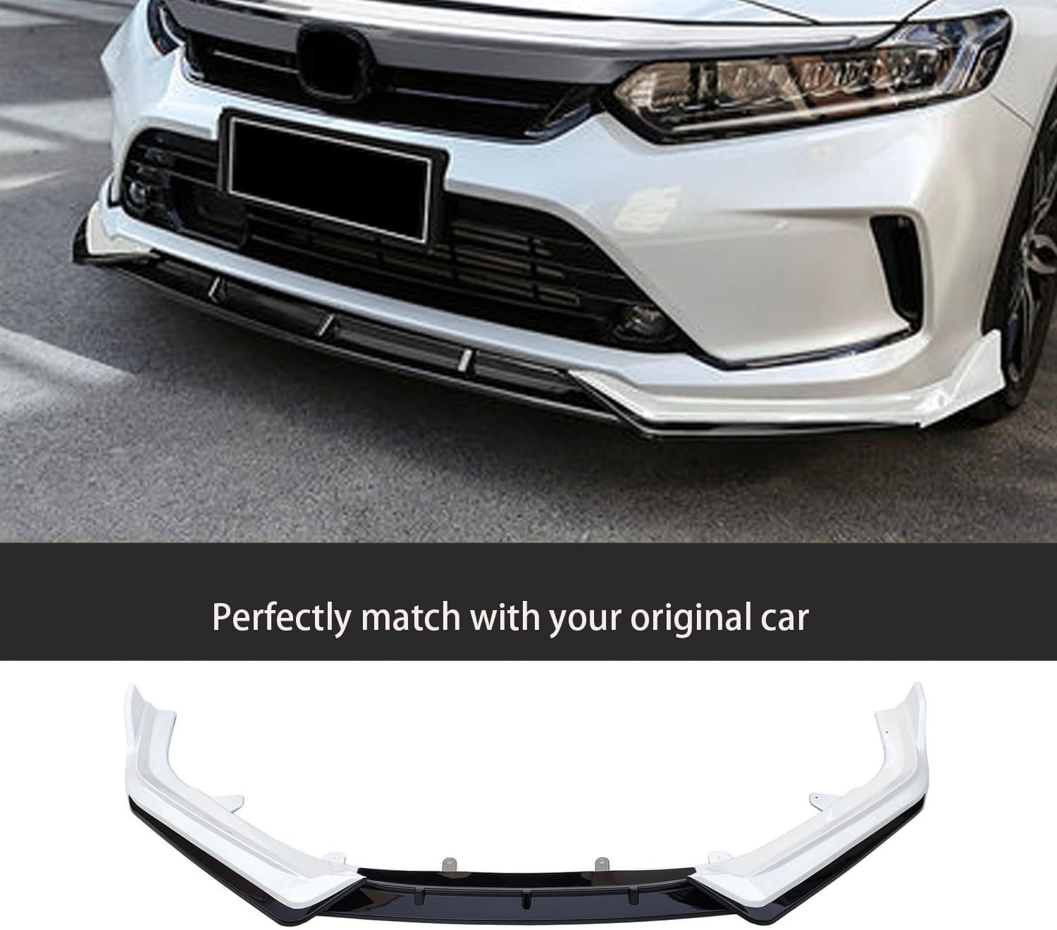 Front Bumper Lip Compatible with Honda Accord Sedan SE/EX-L/LX/Touring 2021 2022 PP Front Lip Lower Chin Spoiler Splitter 3PCS White