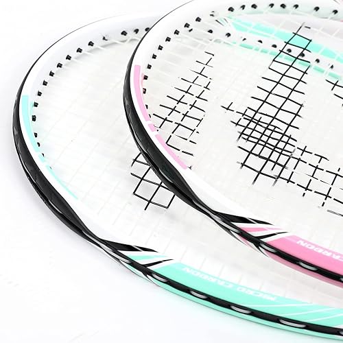 Miniatura 4 de Teloon Raquetas de tenis para adultos, 2 piezas, raqueta de tenis recreativa de 27 pulgadas para hombres y mujeres, estudiantes universitarios,