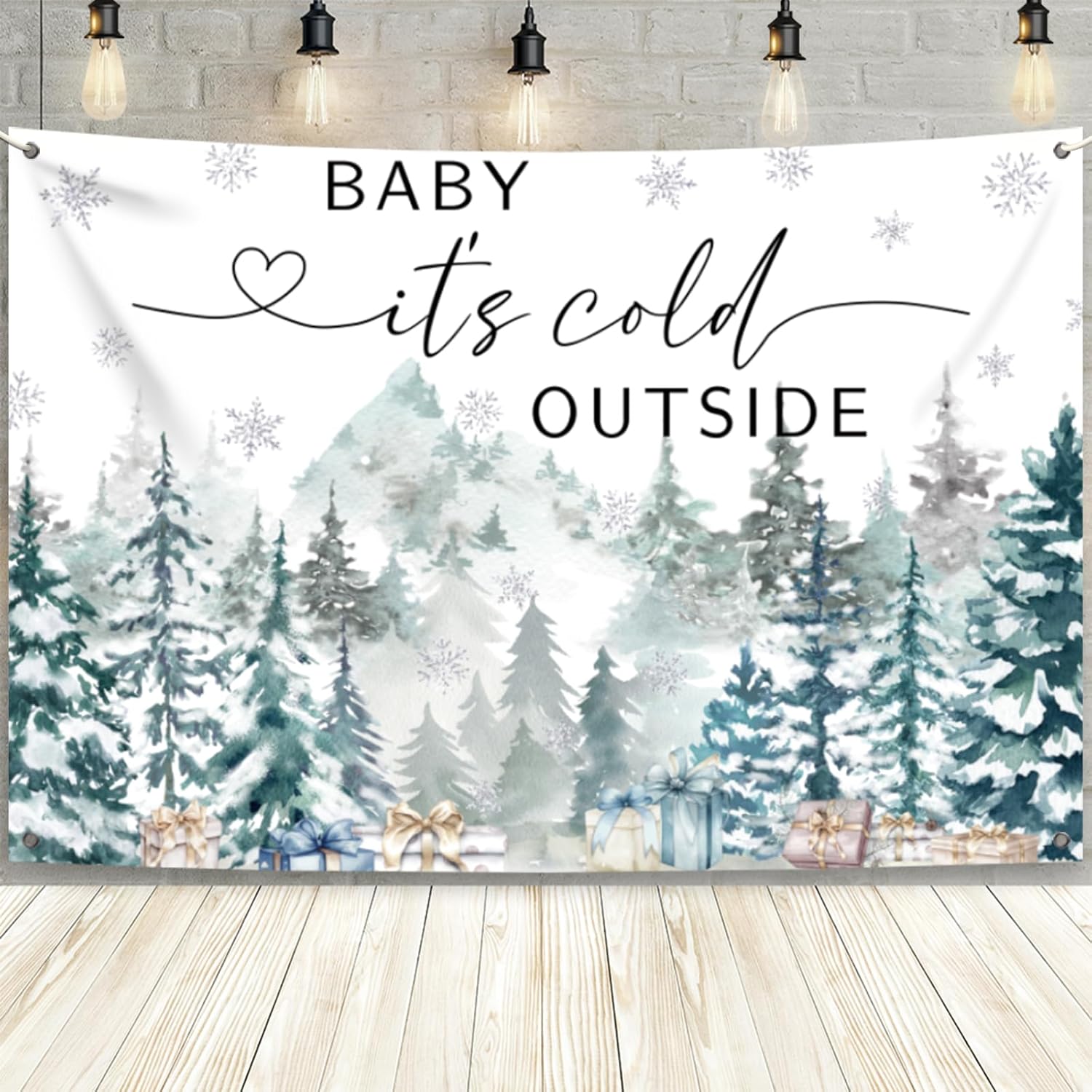 Amazon.com : MEHOFOND Winter Snowflake Baby Shower Backdrop Baby It's ...