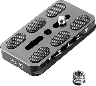 Manbily Camera Tripod Head Quick Release Plate for Ball Head, Universal 1/4 to 3/8 Inch Screw Tripod Adapter Mount Arca-Swiss QR Plate for DSLR Camera Tripod Head Monopod Head (70mm*38mm*10mm) PU-70