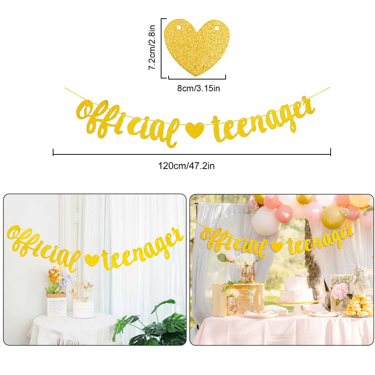 13. Geburtstag Deko-Set Schwarz-Gold – Offizieller Teenager-Banner, Girlande, Ballons & Mehr Für Jungen & Mädchen