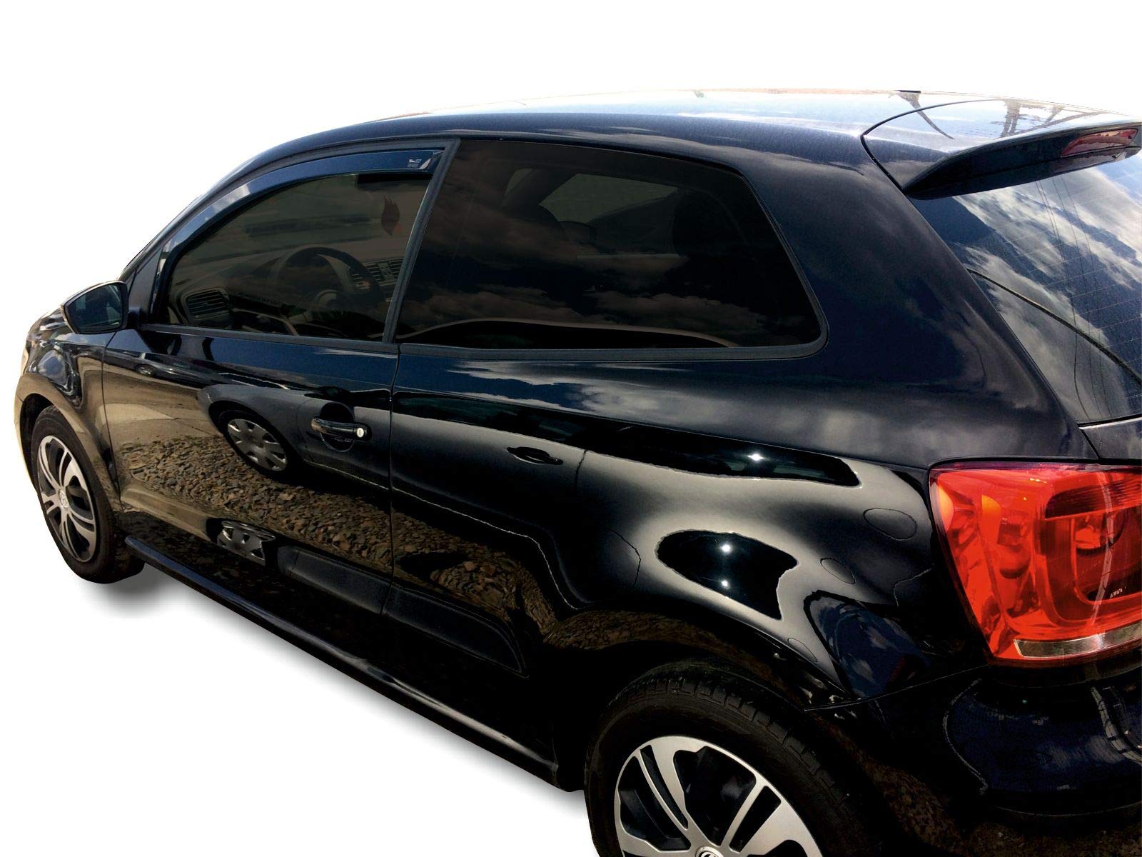 J&J AUTOMOTIVE Deflettori d'Aria per Volkswagen Polo 5 6R 3-Porte 2009-2017, Set da 2 Pezzi, Nero Fumé Oscurato Heko