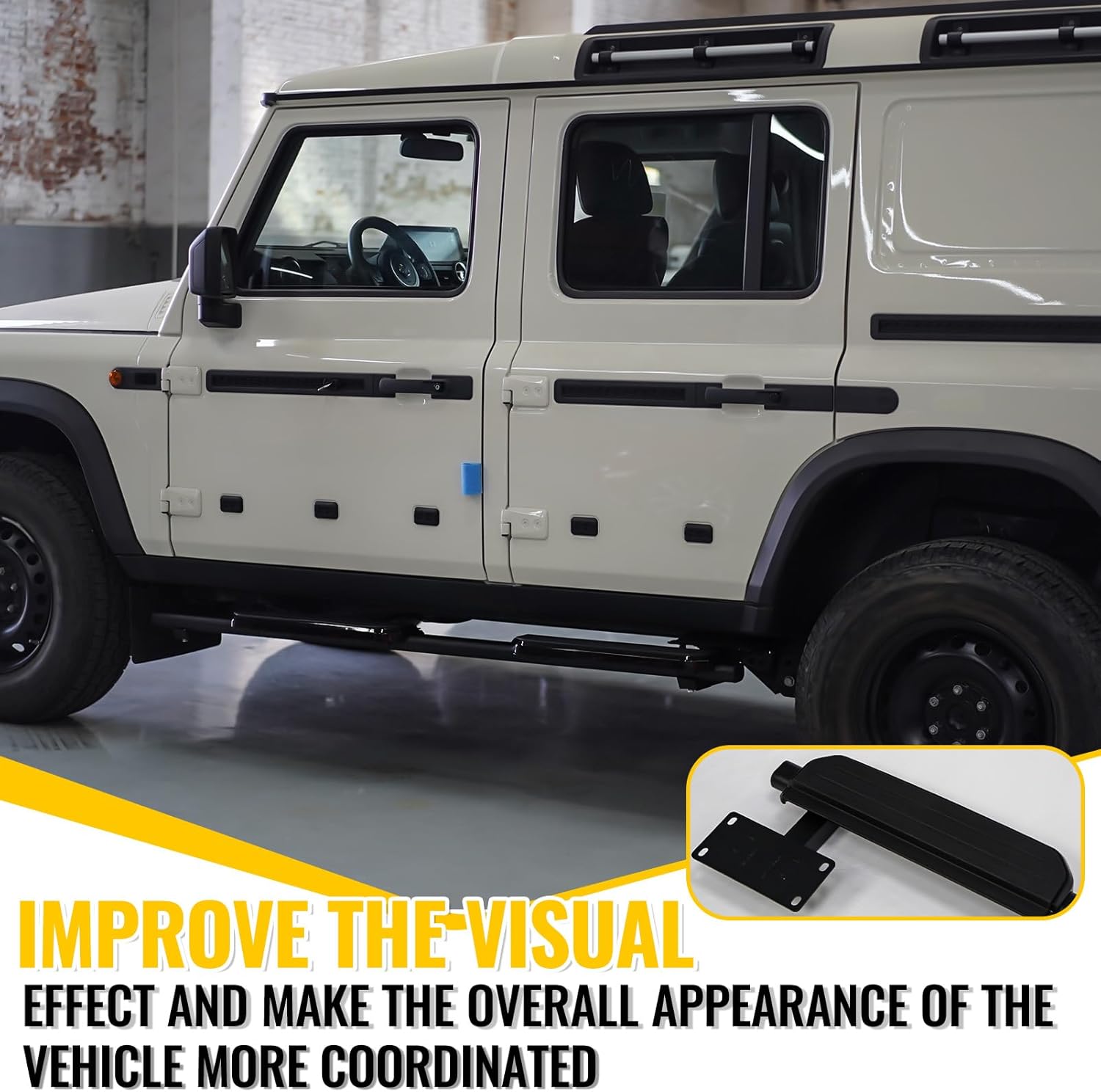Running Board Side Step Aluminium Pedal Nerf Bar Fix Side Step Compatible with Ineos Grenadier 2023 2024 2025