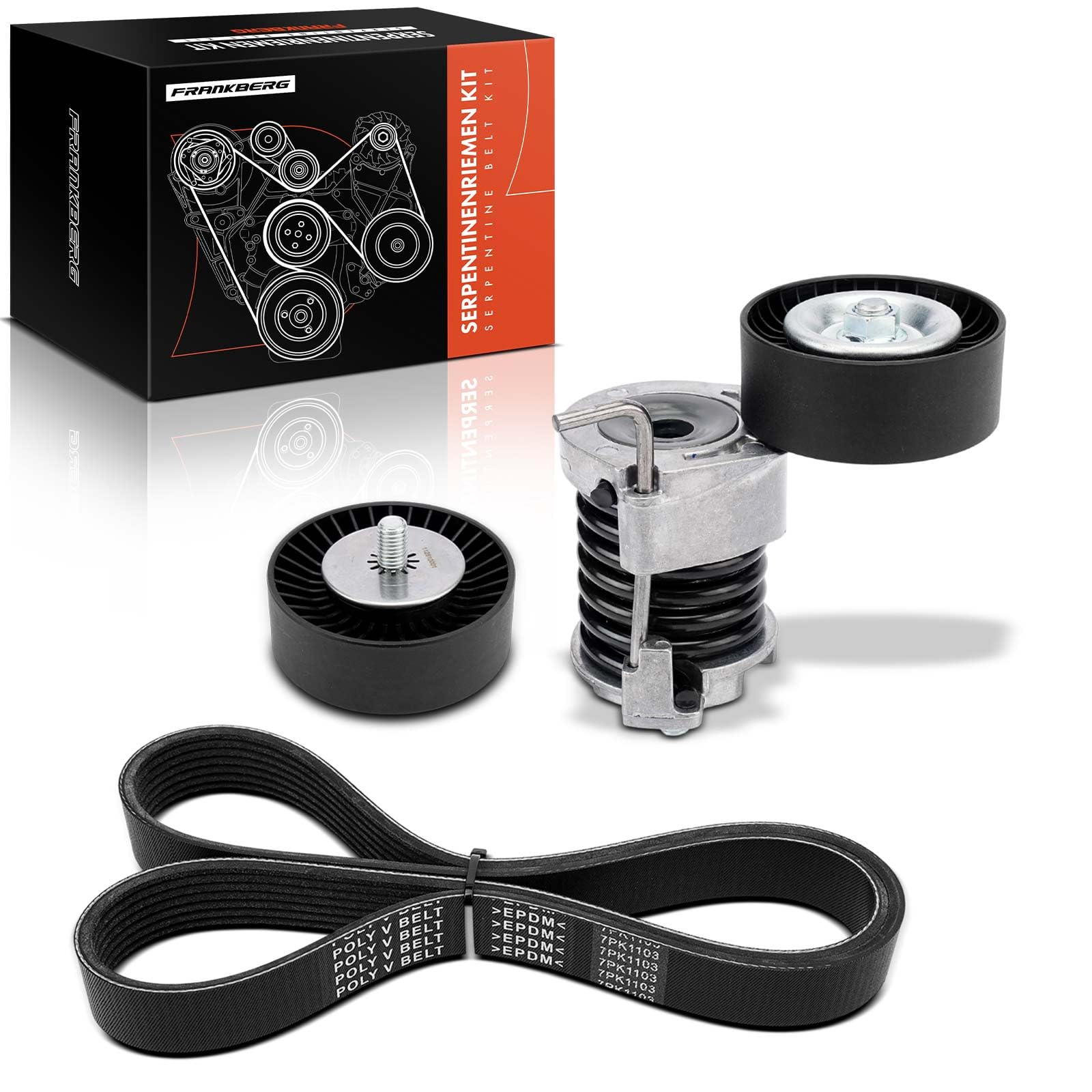 Frankberg Zahnriemenkit Zahnriemensatz Benzin Kompatibel mit 1er E81 1.6L E87 2.0L Cabriolet E88 2.0L E81 2.0L 3er Touring E91 2.0L Replace# K057PK1103