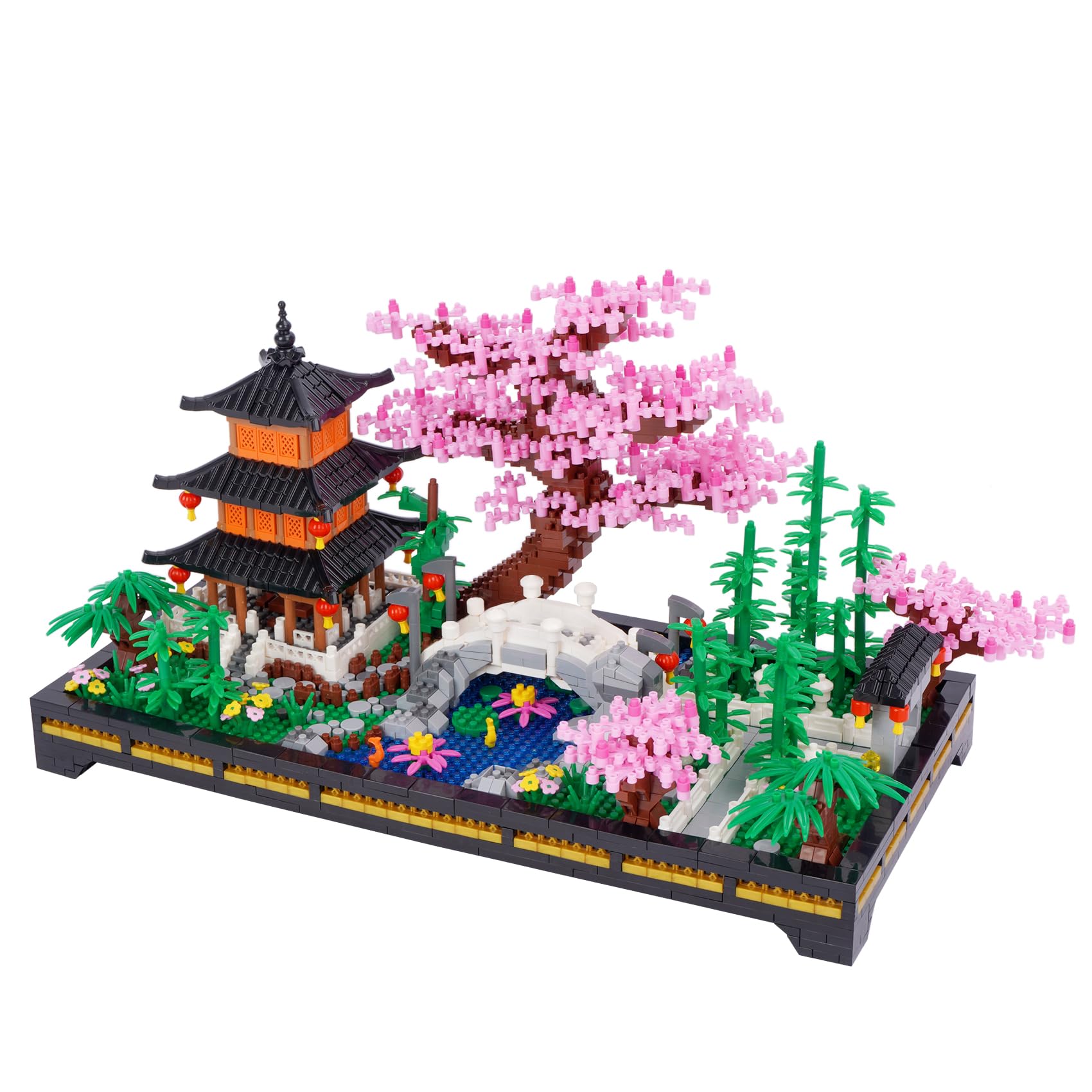 LULUFUN Building Blocks Set, Architecture Building Toy, Sakura Garden Brick Model, Mini Building Blocks Kits