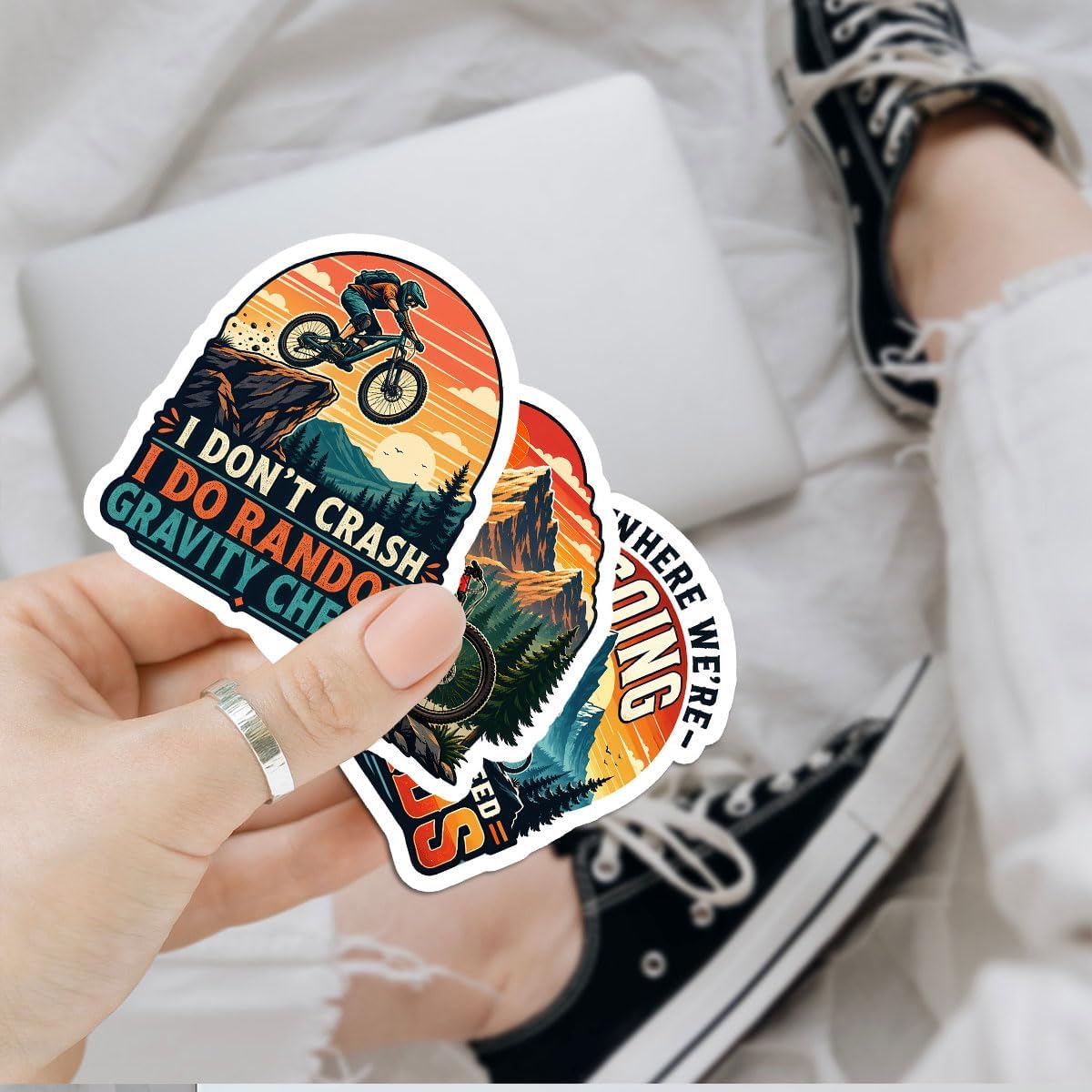 Vybonz Mountain Bike Stickers Cycling Outdoor Adventure Decal Pack image 4