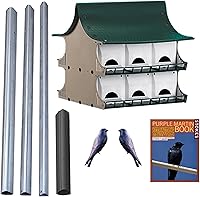 BestNest S&K 12-Room Purple Martin House Kit - Complete Setup with Telescoping Pole, Decoys & Guidebook