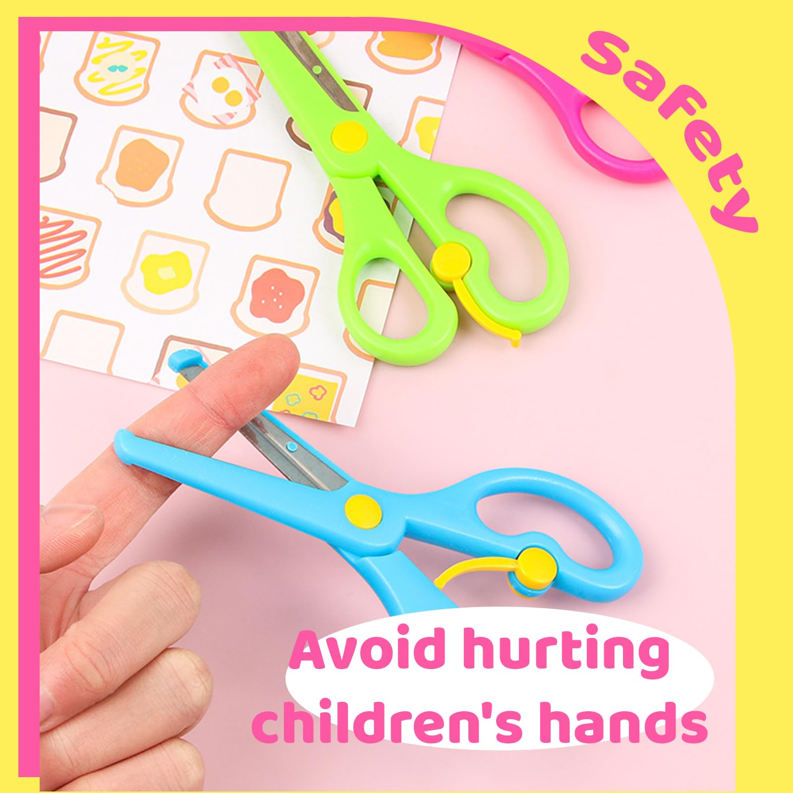 3 pcs Tijeras de Manualidades, tijeras, Tijeras para Preescolar, Tijeras para Principiantes,Tijeras para Manualidades, tijeras de seguridad, tijeras escolares, Tijeras para cortar papel