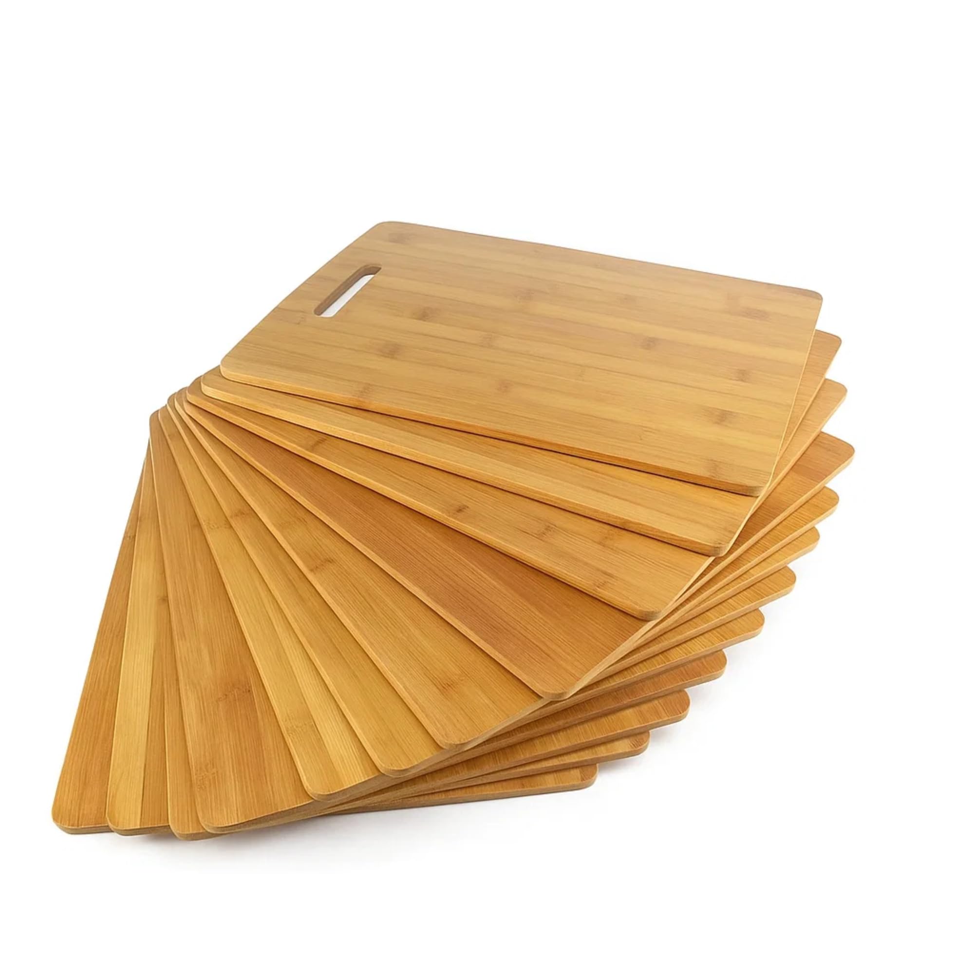 Juego de 12 platos de bambú liso de 15 x 11 pulgadas, bandeja de madera para servir, plato de cortar, tapete caliente, tabla de cortar con asa para regalo personalizado, grabado personalizado, arte de