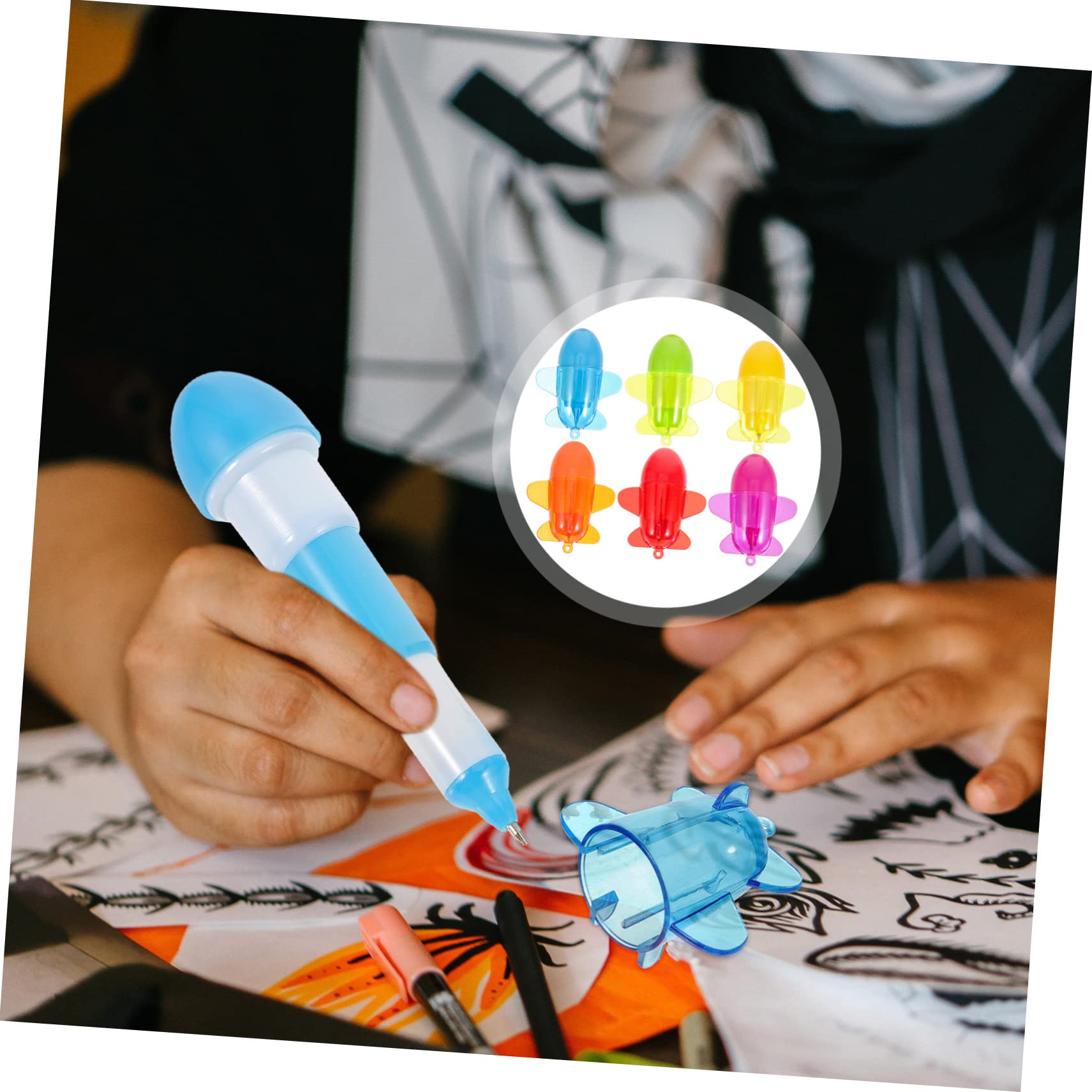 NUOBESTY 2 Set Penna A Sfera Per Aerei Penne A Sfera Penne Retrattili Piccolo Astuccio Pennarelli Portatile Album Portafoto Offerta Studentesca Penna A Forma Di Aereo Plastica 60 Pezzi * 2