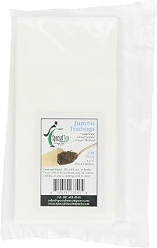 Special Tea Company 4 by 4-Inch 100-Piece Empty Tea/Herb Bags, Jumbo