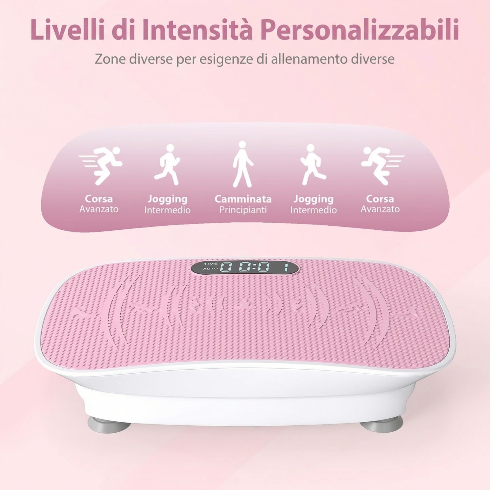 GYMAX Pedana Vibrante Dimagrante con 10 Livelli di Intensità e Timer da 10 Minuti, Schermo con Durata dell'Esercizio, Piattaforma Vibrante con Telecomando per Allenamento a Casa