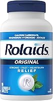 Vista 10 de Rolaids Original Strength Antiácido, 96 tabletas masticables, sabor a menta, alivio de acidez estomacal original