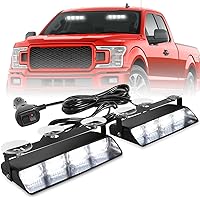 Vista 19 de HLauto 2002L Luces estroboscópicas de emergencia para salpicadero: luces de seguridad ámbar, luces de advertencia intermitentes para parabrisas