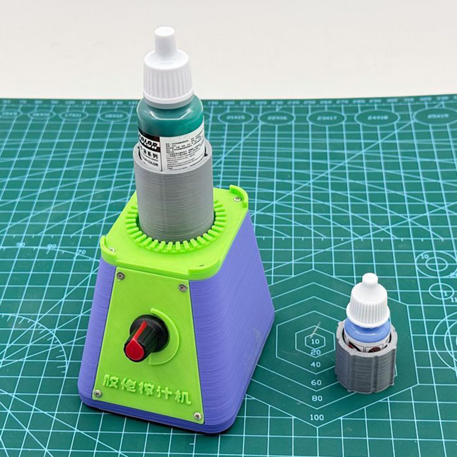 Lab-Vortex-Mixer, Modell-Farb-Shaker-Mischmaschine, Tattoo-Tintenmischer, für 19/25 mm Farbflaschen, stufenloser Geschwindigkeitsregulierungsmotor, für Nagellack, Pigmente, Wimpernkleber, Klebstoffe
