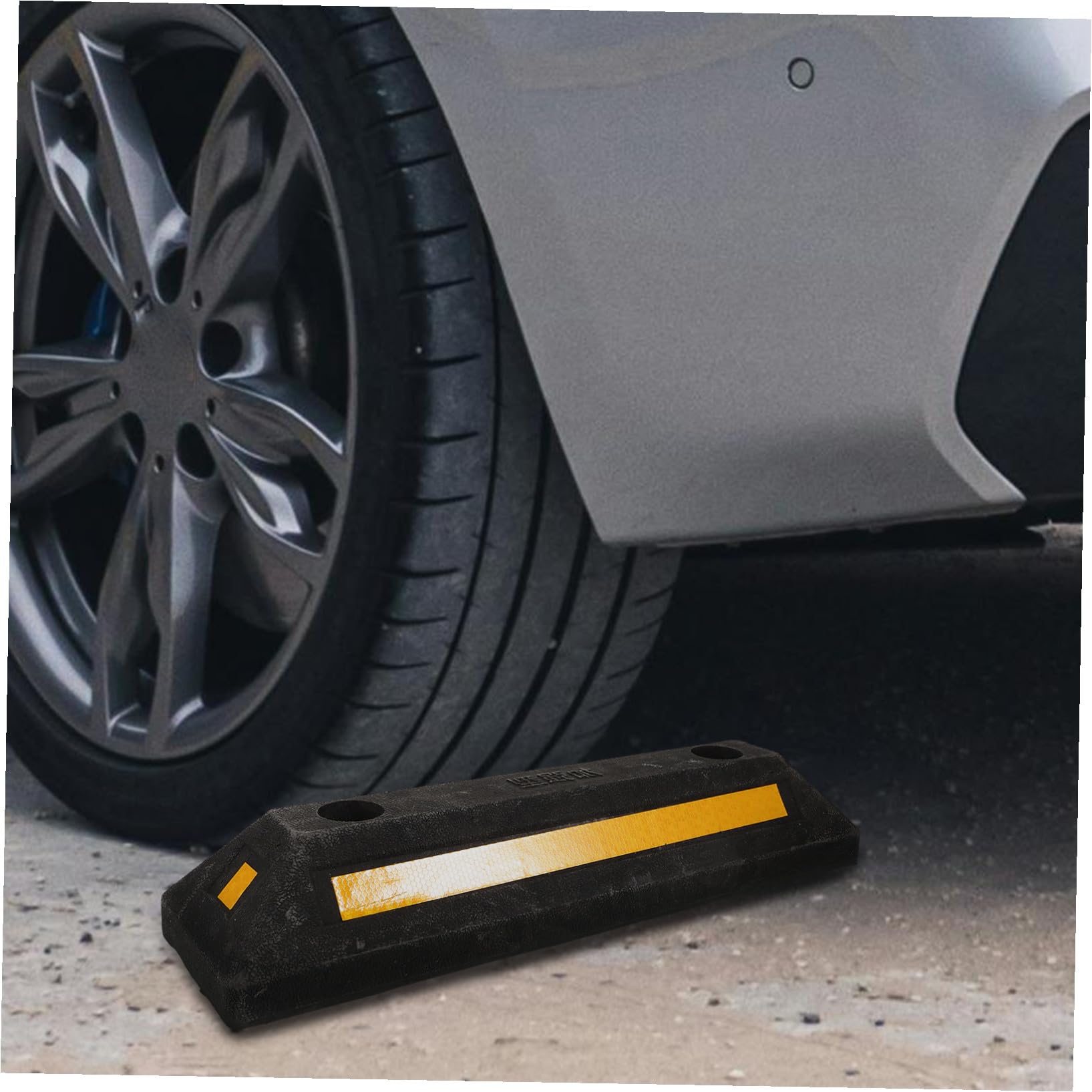 VALICLUD Tope de Ruedas de Goma Resistente para Garaje y Estacionamiento Calzo Portátil para Vehículos Limitador Antirretroceso para Camiones y Autocaravanas Diseño Duradero y