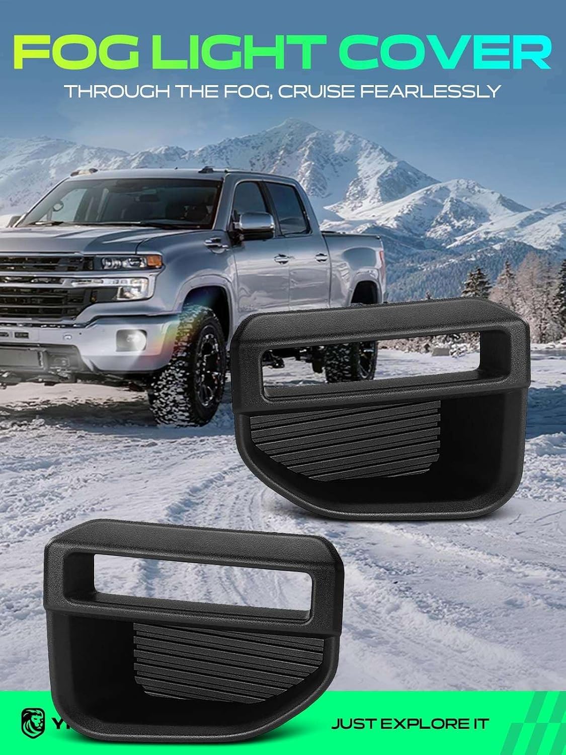 YHTAUTO Fog Light Bezel Fits Ford F-250 F-350 F-450 Super Duty 2020 2021 2022, Front Bumper Fog Light Cover Trim Left Driver & Right Passenger Side