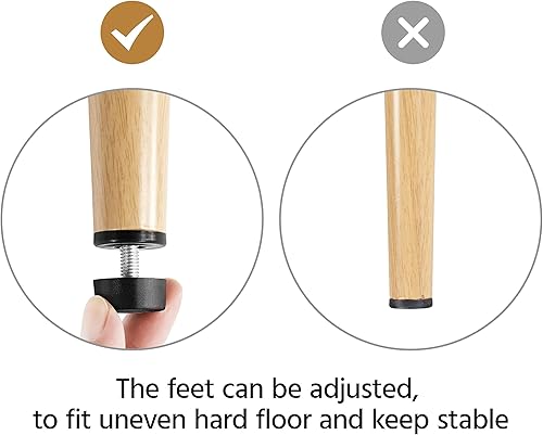 Miniatura 7 de Yaheetech Weave - Juego de 6 sillas de comedor modernas de mediados de siglo con asiento de cáñamo tejido y patas de metal para cocina, sala