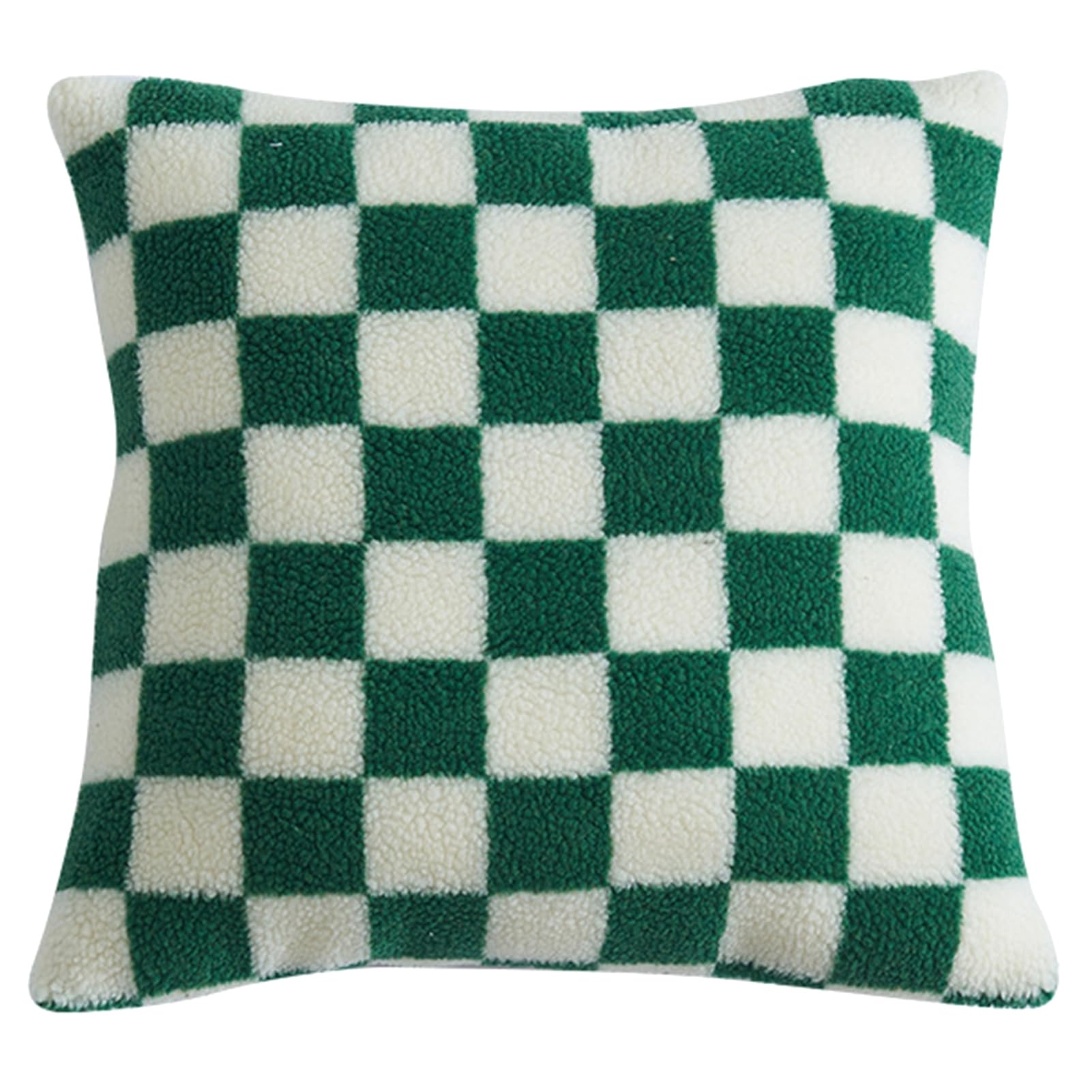 Smbcgdm Pillow Cushion Cover Checkerboard Plaid Sofa Pillow Cushion Cover Square Delicate Texture Green 45x45cm