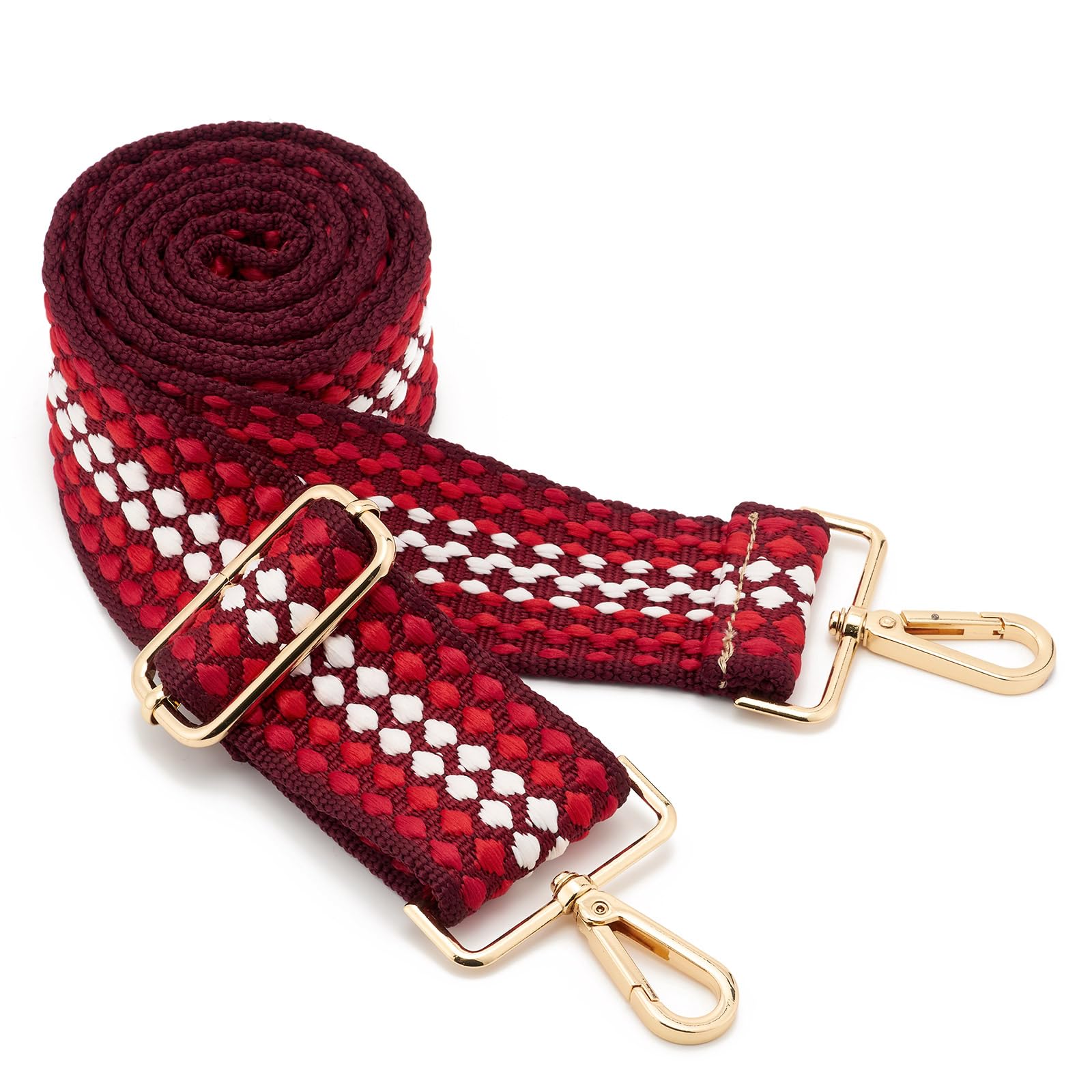 Wide Shoulder Strap Adjustable Replacement Belt Guitar Style Crossbody Bag Handbag Strap Multicolor Canvas Straps(Wide:2in)(Color25)