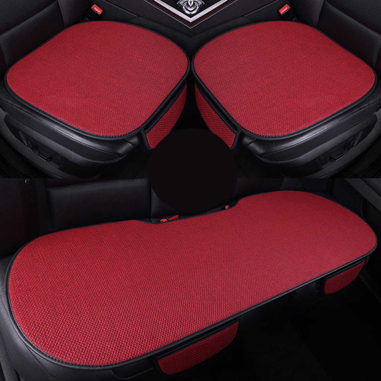Set di Cuscini per sedili Auto,Cuscino Regolabile per sedili,Accessori per sedili Auto,per VW Sharan 7seats 2012,Lafite Red Three-Piece Set
