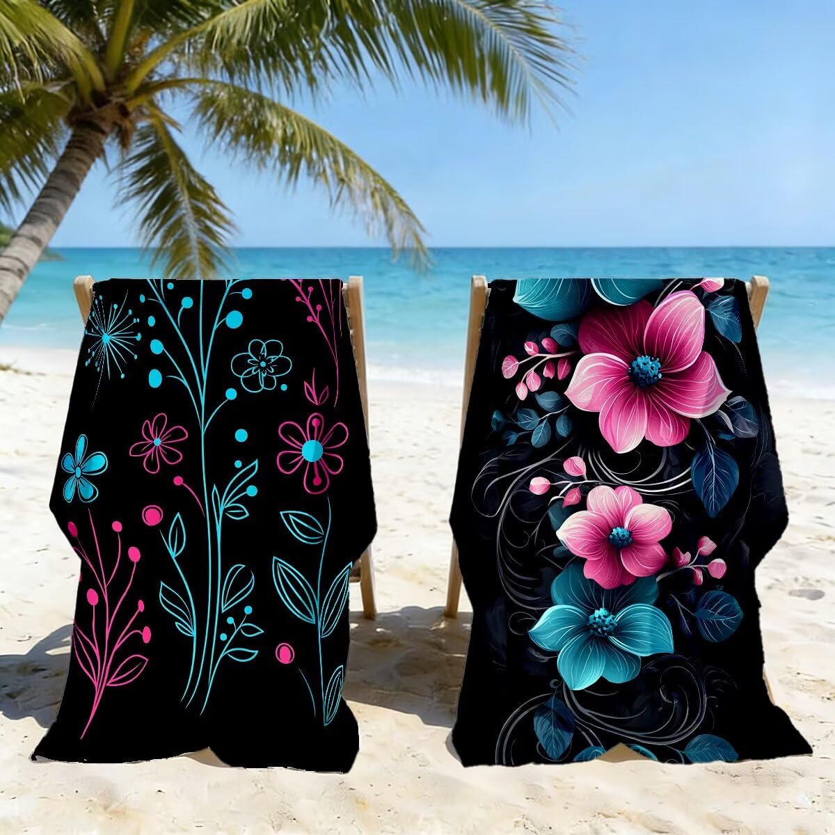 Ręcznik plażowy z mikrofibry, duży ręcznik plażowy 90 x 180 cm 2 sztuki, ręcznik gimnastyczny mężczyźni kobiety odporne na piasek ręczniki plażowe szybkoschnące ręczniki z mikrofibry akcesoria plażowe