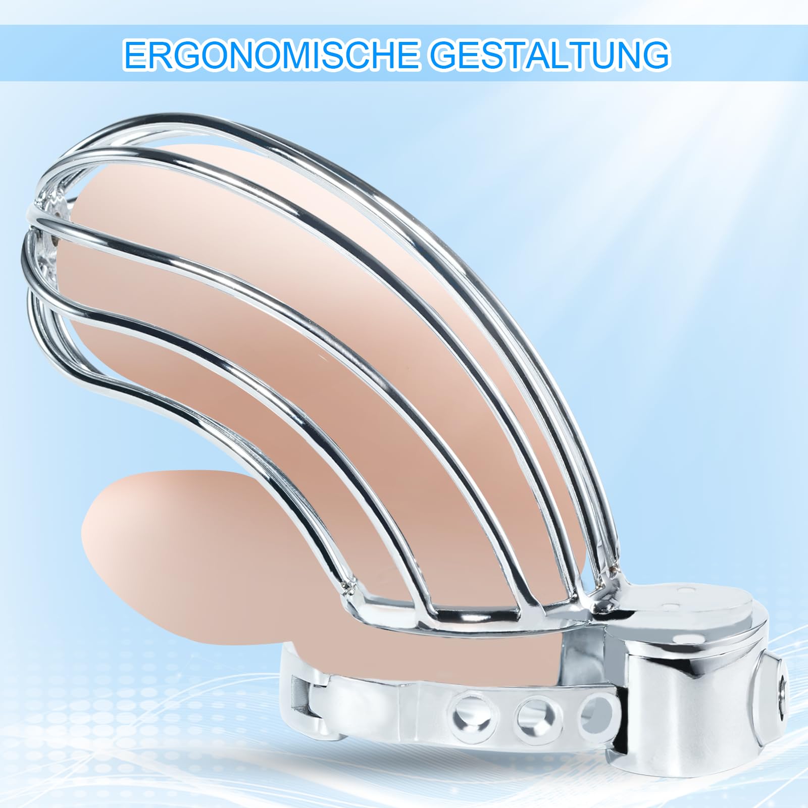 Chastity Cage à Taille Réglable Avec Ceinture De Chasteté Creusée Et Respirante Pour Hommes En Acier Inoxydable Cage De Chasteté Pour Hommes (Large)