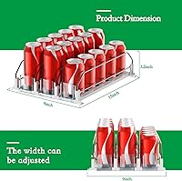Vista 4 de Organizador de bebidas para nevera - Deslizador automático blanco, dispensador de soda para nevera - Sostiene hasta 15 latas - 12oz 16oz 20oz