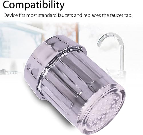 Miniatura 3 de Luz LED de grifo de agua con gradiente sensible a la temperatura de 3 colores, color que cambia gradualmente para cocina y baño