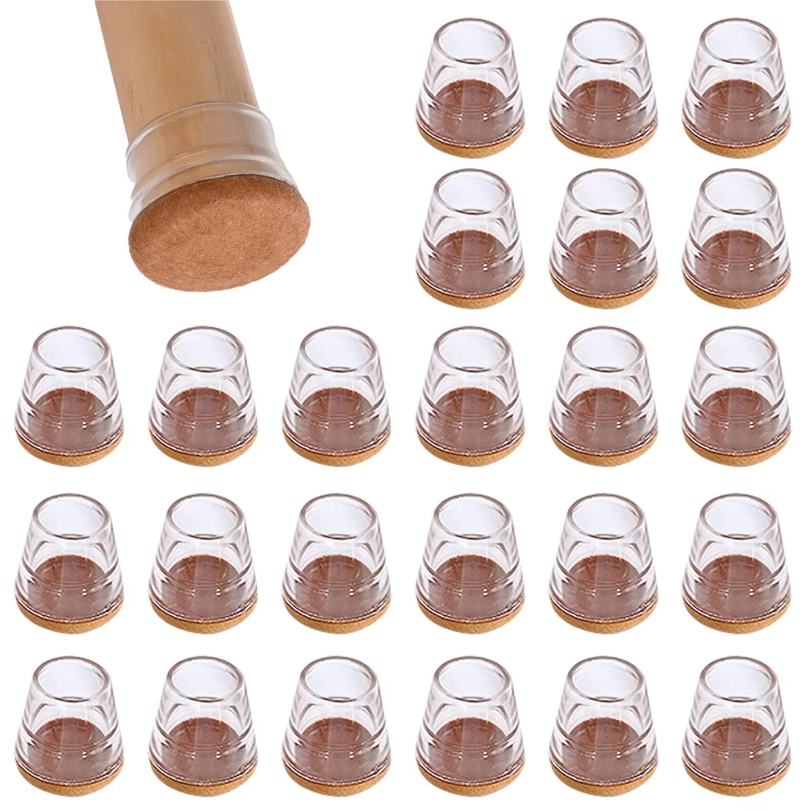 Eulapgoe Black 6 Rolls Chair Leg Floor Protectors, Chair Leg Cushions For Hardwood Floors With Wrapped Felt, Furniture Feet Protectors Pads