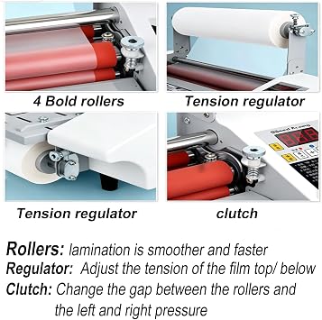 INTBUYING 17.3inch Hot and Cold Laminator Machine A2 Roll Single and Dual Sided with Digital Display 110V 600W Adjustable Temperature 0-180C