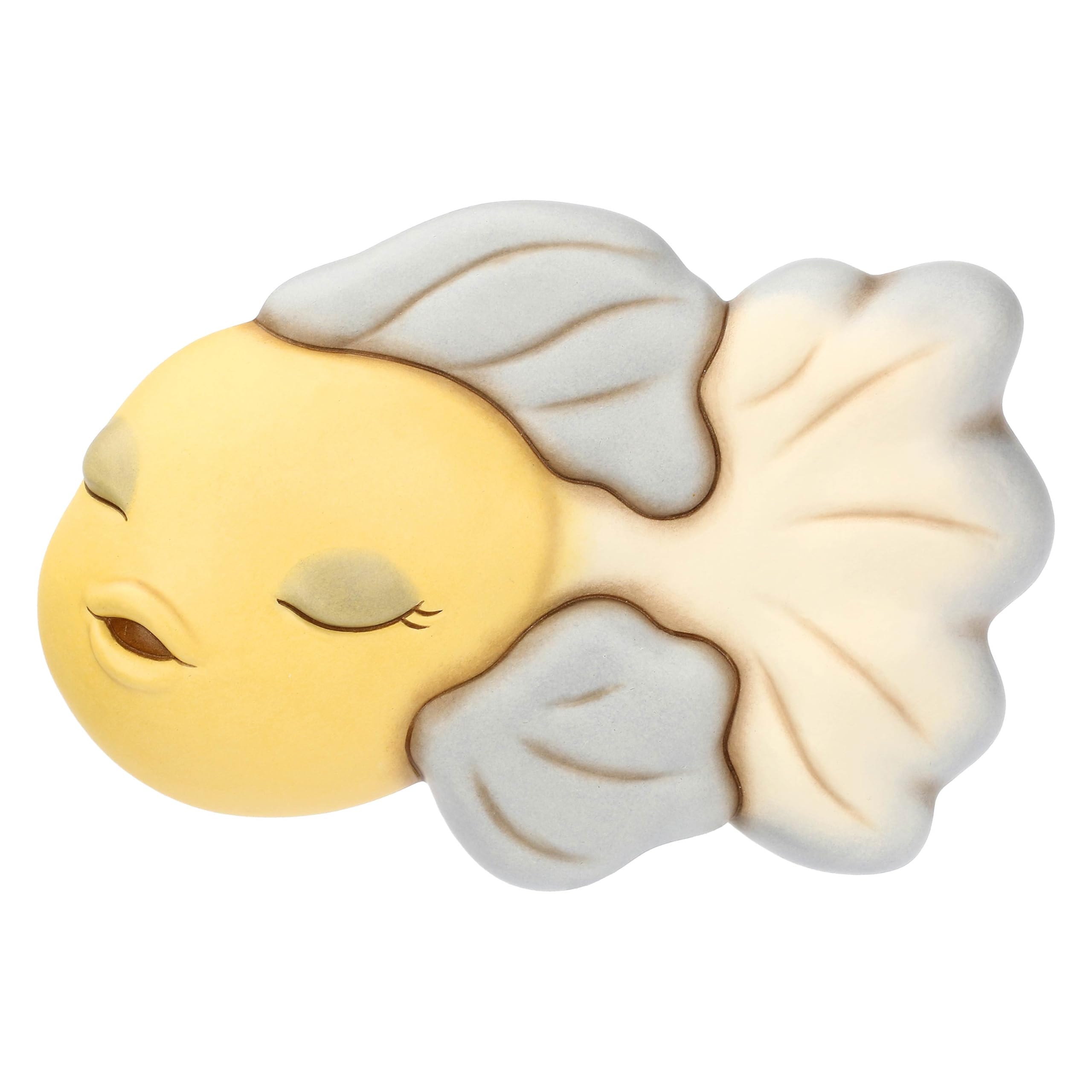 Thun Formella 3D Pesce Giallo e Blu Grande, Ceramica, Collezione Mare da Amare, 24,7 x 16,9 x 4,5 cm