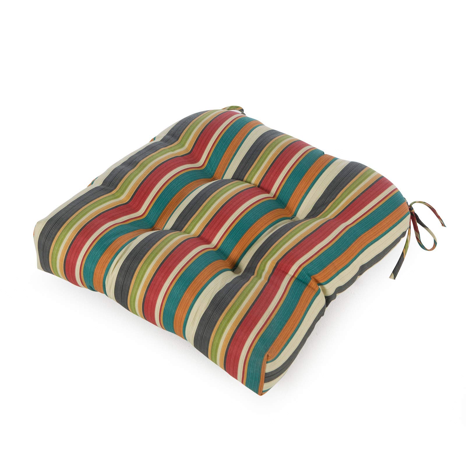 Greendale Home Fashions Square Outdoor Dining Seat Cushion, Set of 1, Adobe Stripe