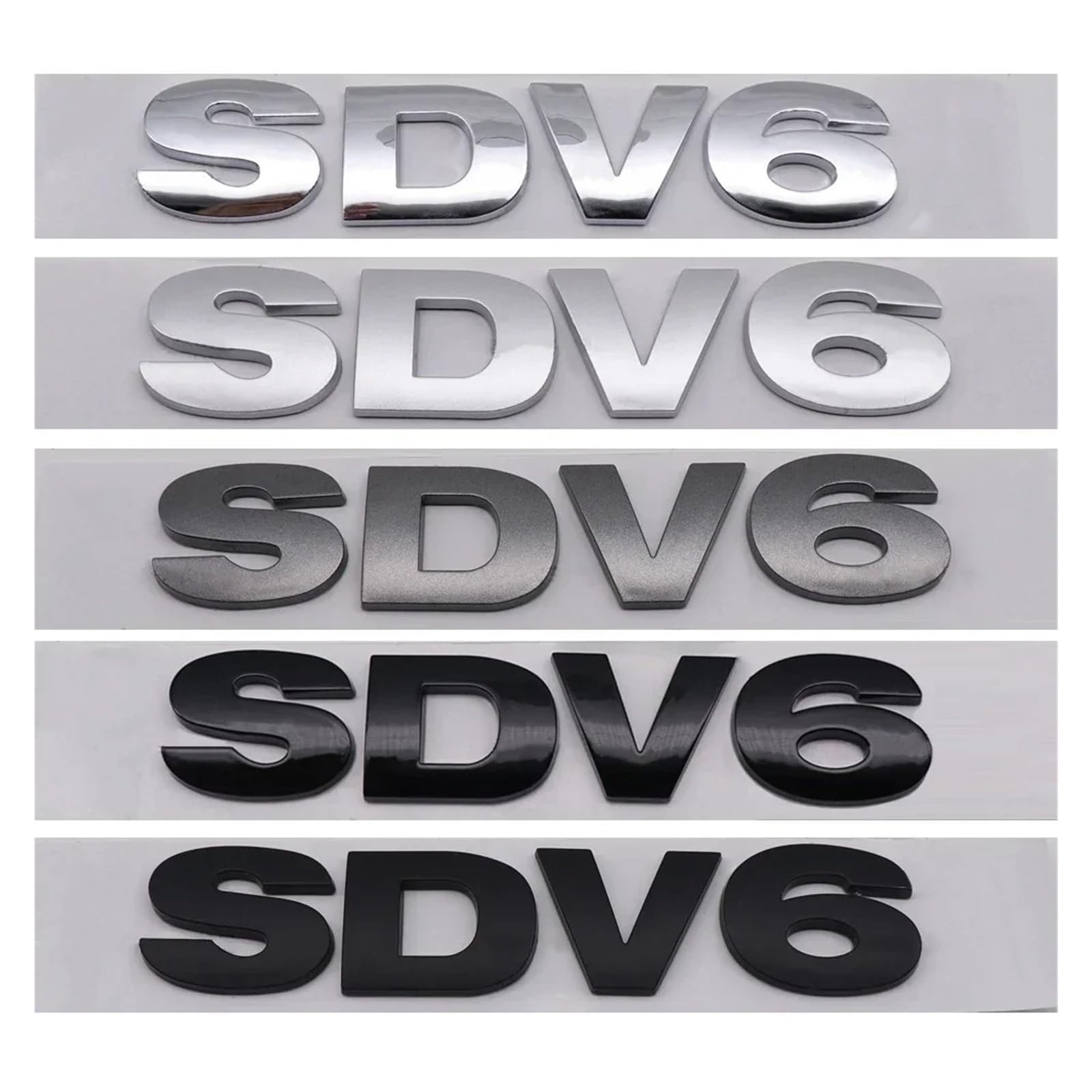 3D ABS Chrome Black Letters SDV6 SDV8 TDV6 TDV8 Logo Car Rear Trunk Emblem Badge Stickers Compatible with Sport Accessories(SDV6,Glossy Black)