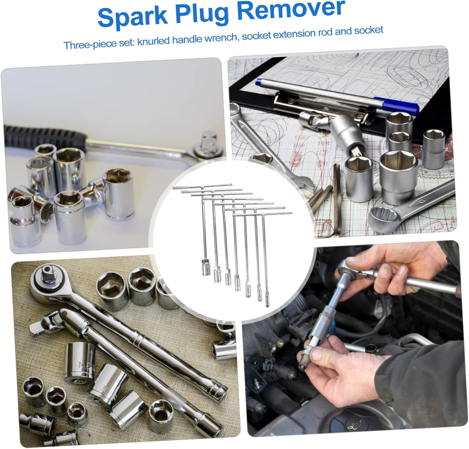 ARTIBETTER 7pcs Handle Socket Set Metric Standard Wrenches to Professional Repair Tools for Use Lightweight Compact Design